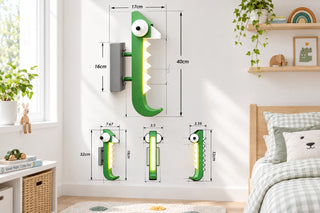 Green Chameleon Kids Wall Lamp with LED Glow-GraffitiWallArts