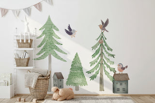 Green Foliage Wall Decal Set Living Room Bedroom-GraffitiWallArts