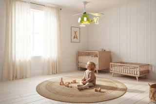 Helicopter Ceiling Light with Fan for Kids Room – Fun and Functional Lighting-GraffitiWallArts