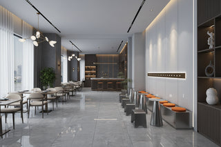 Industrial Stainless Steel Cafe Booth and Table Set