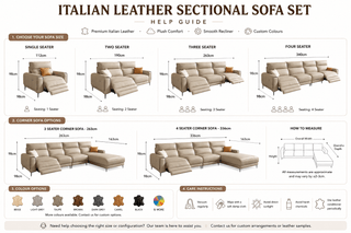 Italian Leather Sectional Sofa Set with Recliner | Luxury Corner Sofa-GraffitiWallArts