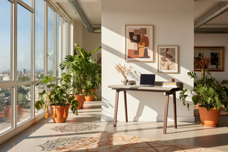 Italian Light Luxury Writing Desk – Ash Wood & Leather Executive Office Desk-GraffitiWallArts