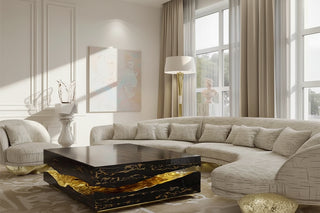 Italian Luxury Freeform Marble Coffee Table – Metal Base, Waterproof & Sturdy-GraffitiWallArts