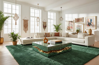 Italian Luxury Freeform Marble Coffee Table – Metal Base, Waterproof & Sturdy-GraffitiWallArts