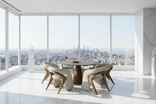 Italian Minimalist Dining Chair | Solid Wood Frame & Upholstered Seat-GraffitiWallArts