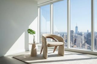 Italian Minimalist Dining Chair | Solid Wood Frame & Upholstered Seat-GraffitiWallArts