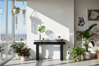Italian Minimalist Solid Wood Console Table - Slim Hallway & Entryway Wall Table-GraffitiWallArts