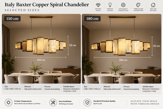 Italy Baxter Copper Spiral Chandelier – Art Deco Indoor Pendant Light