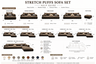 Juego Stretch Puffs Sectional Sofa Set | Modular Corner Sofa-GraffitiWallArts