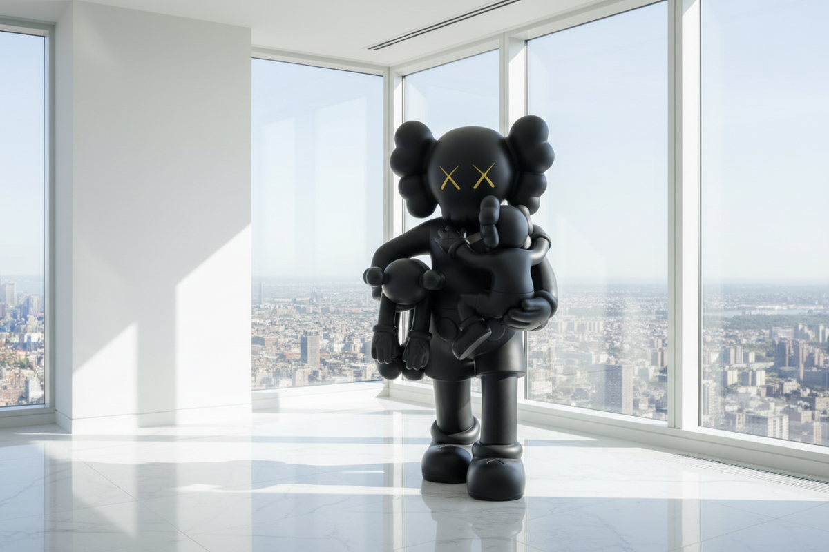 KAWS Clean Slate Black Statue | Large Sculpture | GraffitiWallArt