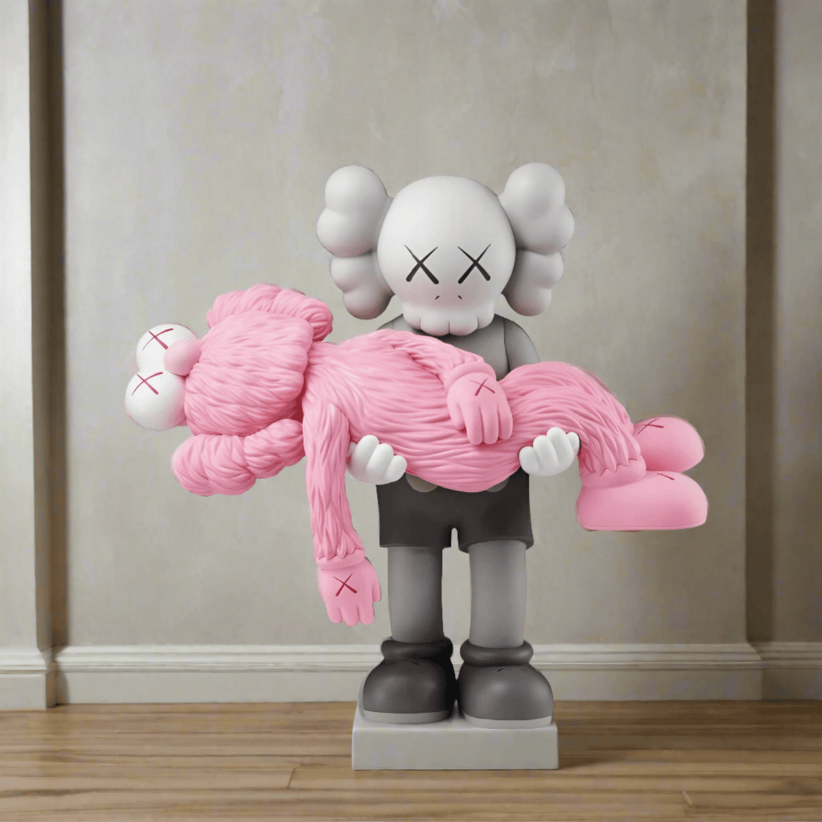 KAWS Gone Pink Statue | Large Pink Sculpture | GraffitiWallArt