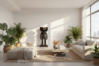 KAWS Inspired Companion Statue | Blue, Pink & Black Sculpture-GraffitiWallArts