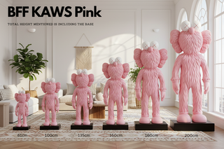 KAWS Inspired Companion Statue | Blue, Pink & Black Sculpture-GraffitiWallArts