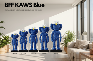 KAWS Inspired Companion Statue | Blue, Pink & Black Sculpture-GraffitiWallArts