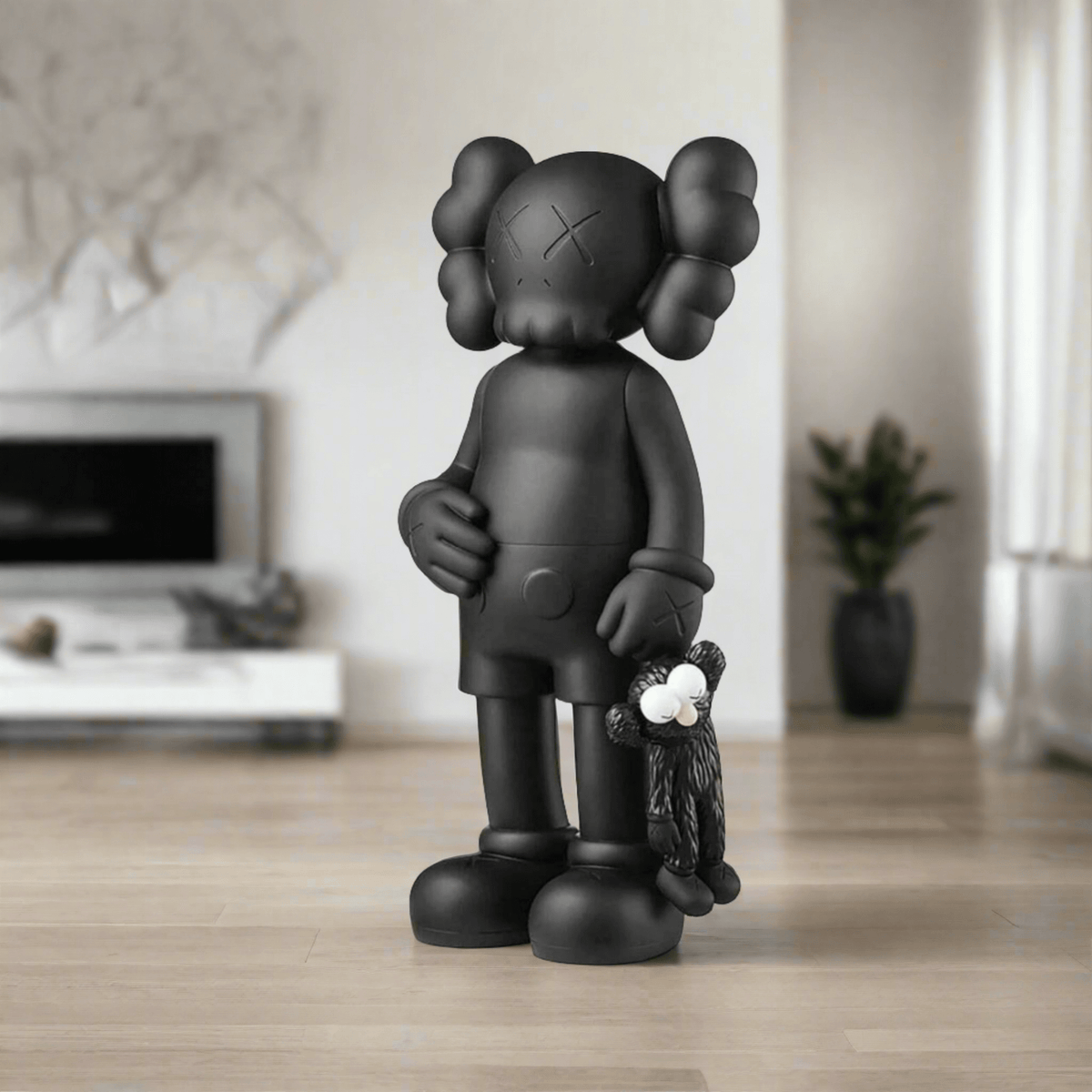 KAWS Share Black Statue | Large Sculpture | GraffitiWallArt