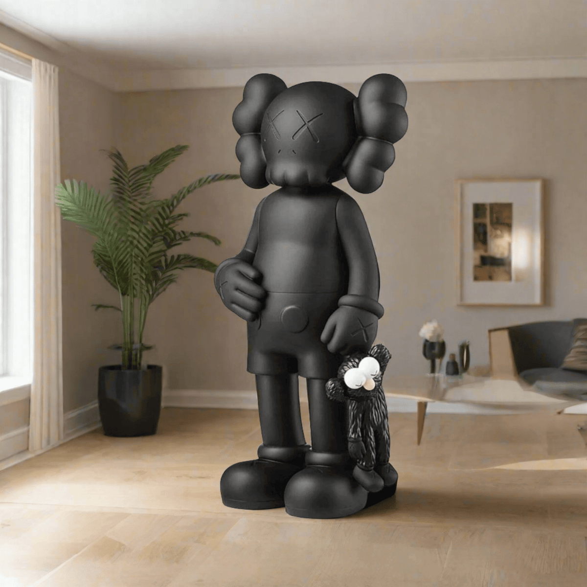KAWS Share Black Statue | Large Sculpture | GraffitiWallArt