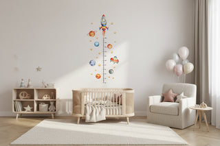 Kids Animal Planet Rocket Height Chart Wall Stickers-GraffitiWallArts