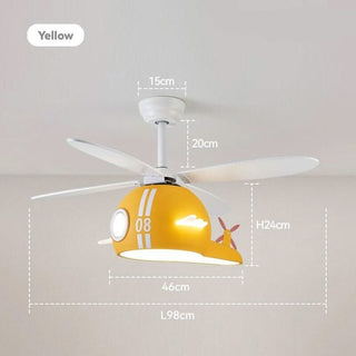 Kids Room Helicopter Ceiling Fan with Light – Art Deco Style-GraffitiWallArts