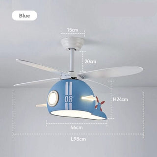 Kids Room Helicopter Ceiling Fan with Light – Art Deco Style-GraffitiWallArts