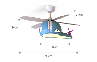 Kids Room Helicopter Ceiling Fan with Light – Art Deco Style-GraffitiWallArts