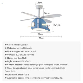 Kids Room Helicopter Ceiling Fan with Light – Art Deco Style-GraffitiWallArts