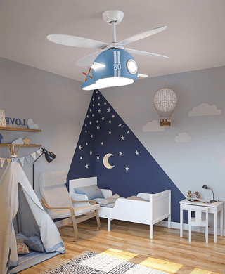 Kids Room Helicopter Ceiling Fan with Light – Art Deco Style-GraffitiWallArts