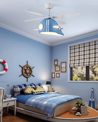 Kids Room Helicopter Ceiling Fan with Light – Art Deco Style-GraffitiWallArts