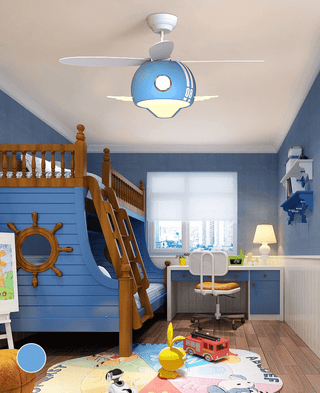 Kids Room Helicopter Ceiling Fan with Light – Art Deco Style-GraffitiWallArts