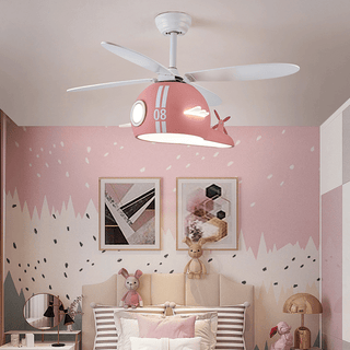 Kids Room Helicopter Ceiling Fan with Light – Art Deco Style-GraffitiWallArts