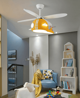 Kids Room Helicopter Ceiling Fan with Light – Art Deco Style-GraffitiWallArts