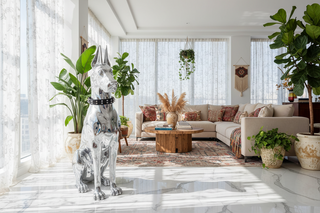 Large Chrome Doberman Dog Sculpture