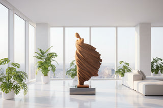 Large Wooden Goddess Floor Sculpture – Abstract Figure Art-GraffitiWallArts