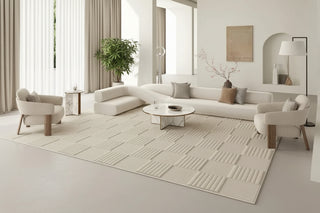 Linear Squares 3D Diatom Silk Rugs for Living Room-GraffitiWallArts