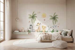 Lion Elephant Giraffe Animal Wall Stickers for Kids-GraffitiWallArts