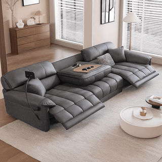 Loveseat Italian Genuine Leather Recliner Sofa-GraffitiWallArts