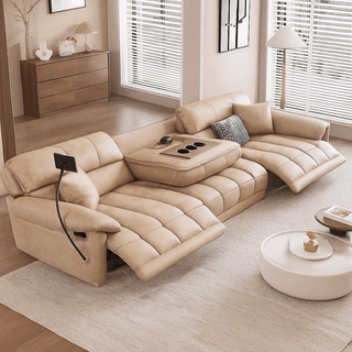 Loveseat Italian Genuine Leather Recliner Sofa-GraffitiWallArts