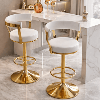Luxury Swivel Stainless Steel Kitchen Bar Stool with Adjustable Height-GraffitiWallArts.com