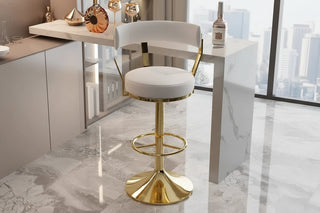 Luxury Swivel Stainless Steel Kitchen Bar Stool with Adjustable Height-GraffitiWallArts.com