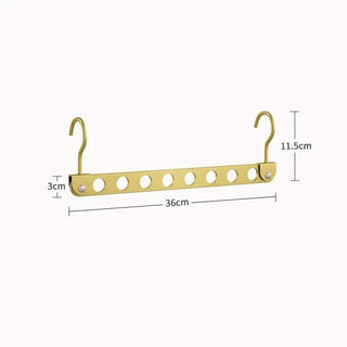 Magic Space-Saving Clothes Hanger – Multi-Hook Rotatable Aluminium Organiser (1 or 2 Hooks, Gray & Gold)-GraffitiWallArts