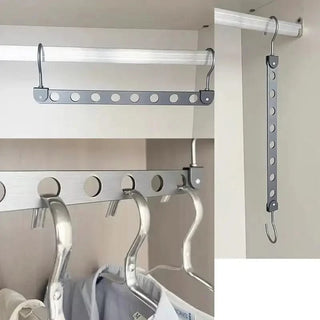 Magic Space-Saving Clothes Hanger – Multi-Hook Rotatable Aluminium Organiser (1 or 2 Hooks, Gray & Gold)-GraffitiWallArts