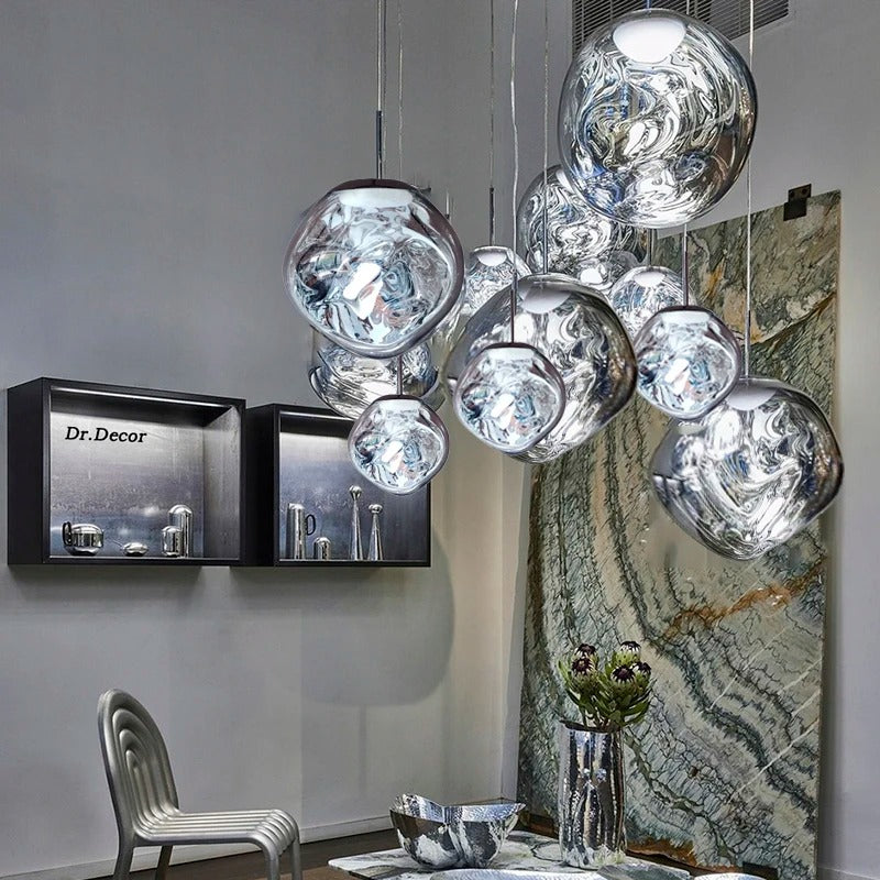 Lampe suspendue en verre de lave pour intérieur moderne