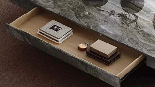 Marble rectangular stone coffee table-GraffitiWallArts