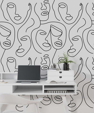 Matisse Line Art Wallpaper Mural - Exquisite Designs-Geometric Shapes Wallpaper