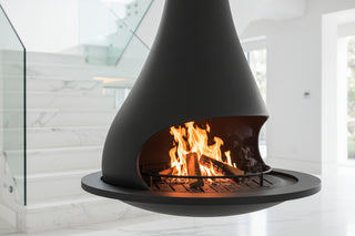 Merle Luxury Suspended Round Fireplace – Real Flame Hanging Fireplace-GraffitiWallArts