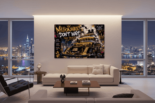 Millionaires Don't Wait Yacht Party Graffiti Canvas Wall Art