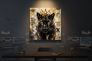 Millionaires Panther Graffiti Canvas Wall Art-GraffitiWallArts