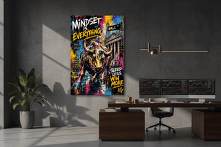 Mindset Is Everything Wall Street Bull Canvas Wall Art