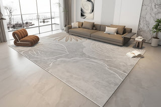 Minimalistic Floral Maze Rug: Modern Sophistication-GraffitiWallArts