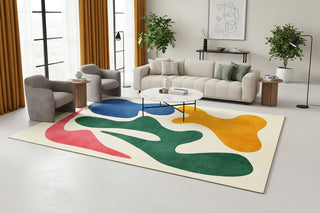 Modern Abstract Lamb Wool Carpet: Art Meets Luxury-Rugs