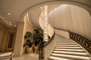 Modern Luxury Gold Glass Stairwell Chandelier-GraffitiWallArts